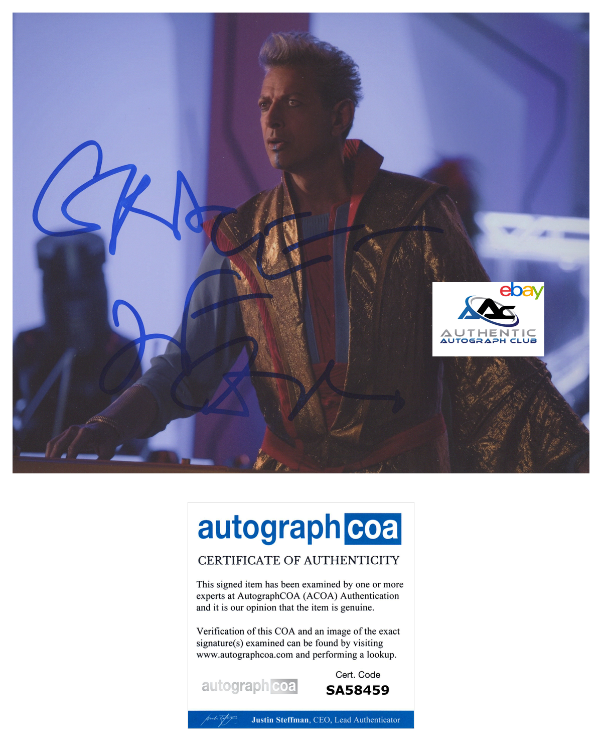 JEFF GOLDBLUM AUTOGRAPH SIGNED 8x10 PHOTO GRANDMASTER THOR RAGNORAK ACOA