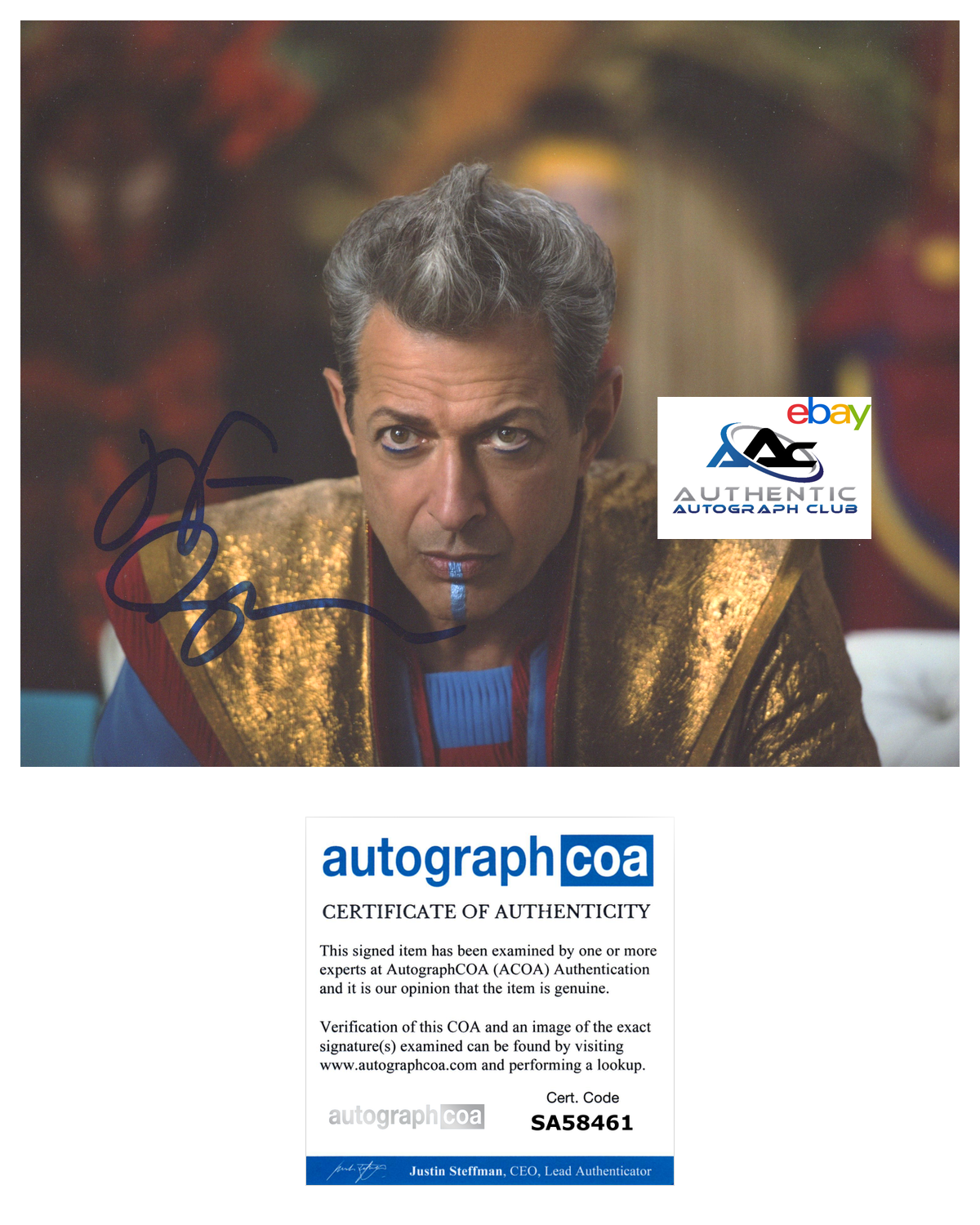 JEFF GOLDBLUM AUTOGRAPH SIGNED 8x10 PHOTO GRANDMASTER THOR RAGNORAK ACOA