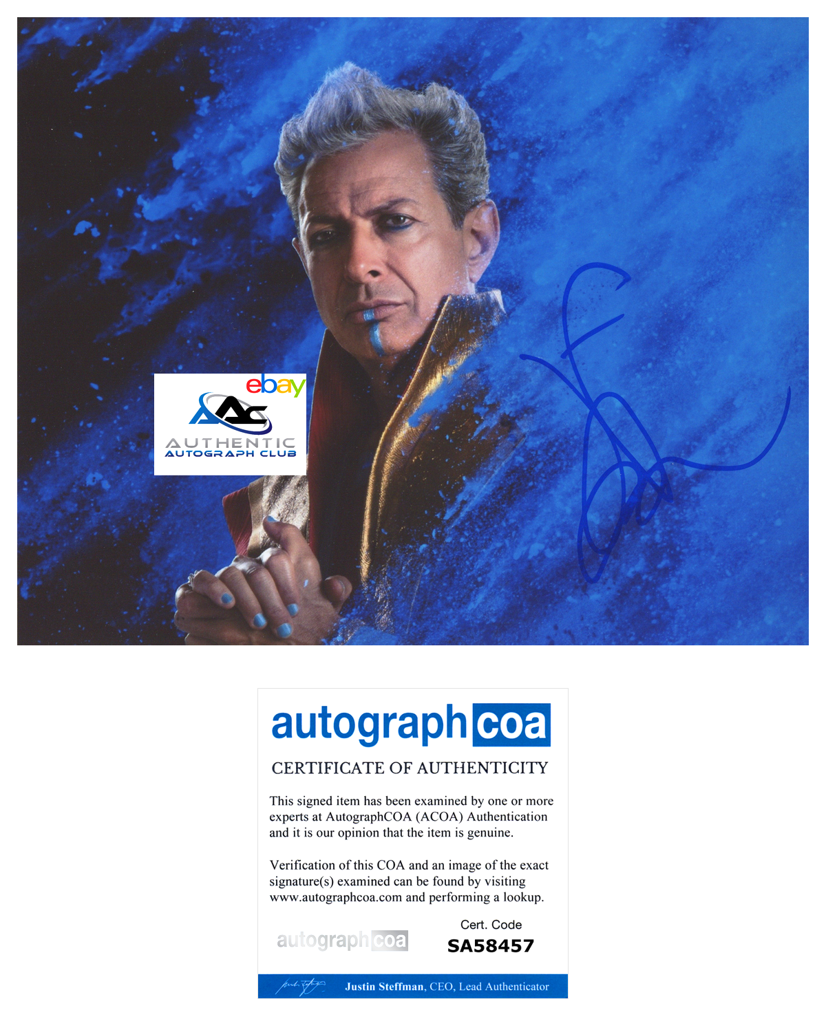 JEFF GOLDBLUM AUTOGRAPH SIGNED 8x10 PHOTO GRANDMASTER THOR RAGNORAK ACOA