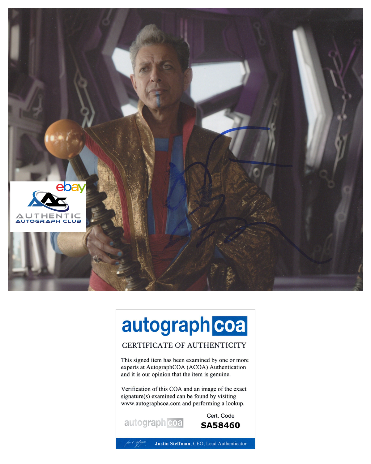 JEFF GOLDBLUM AUTOGRAPH SIGNED 8x10 PHOTO GRANDMASTER THOR RAGNORAK ACOA