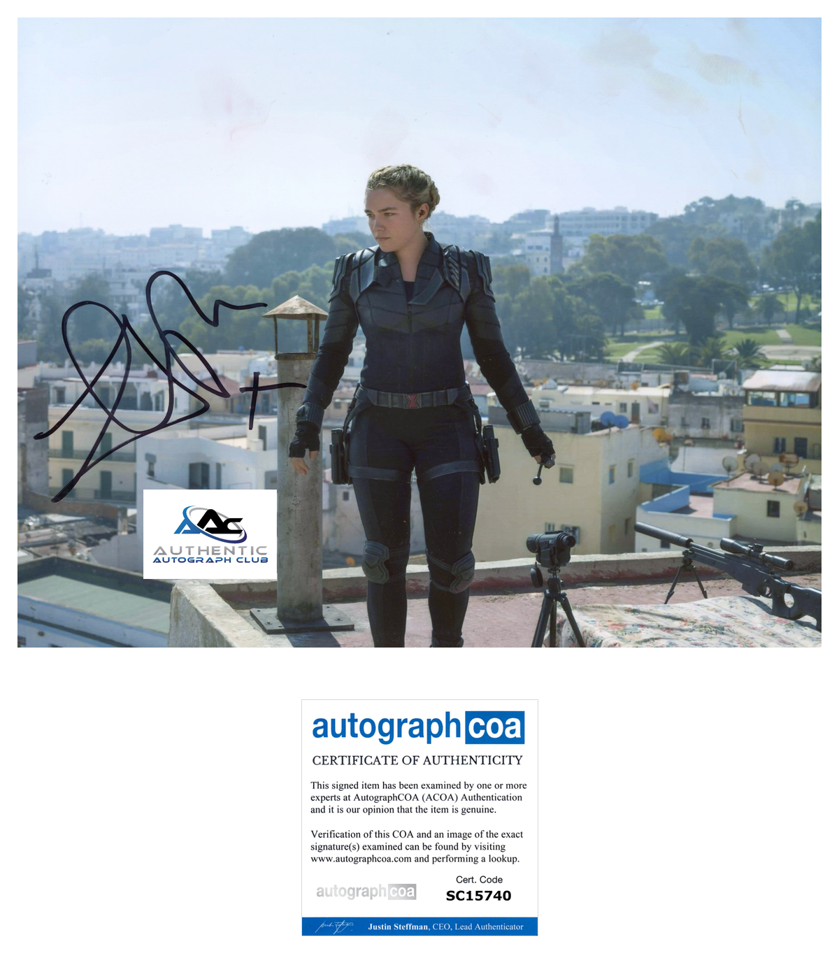 FLORENCE PUGH AUTOGRAPH SIGNED 8X10 PHOTO BLACK WIDOW YELENA MARVEL ACOA