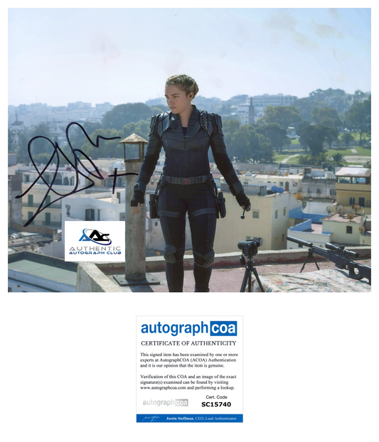 FLORENCE PUGH AUTOGRAPH SIGNED 8X10 PHOTO BLACK WIDOW YELENA MARVEL ACOA