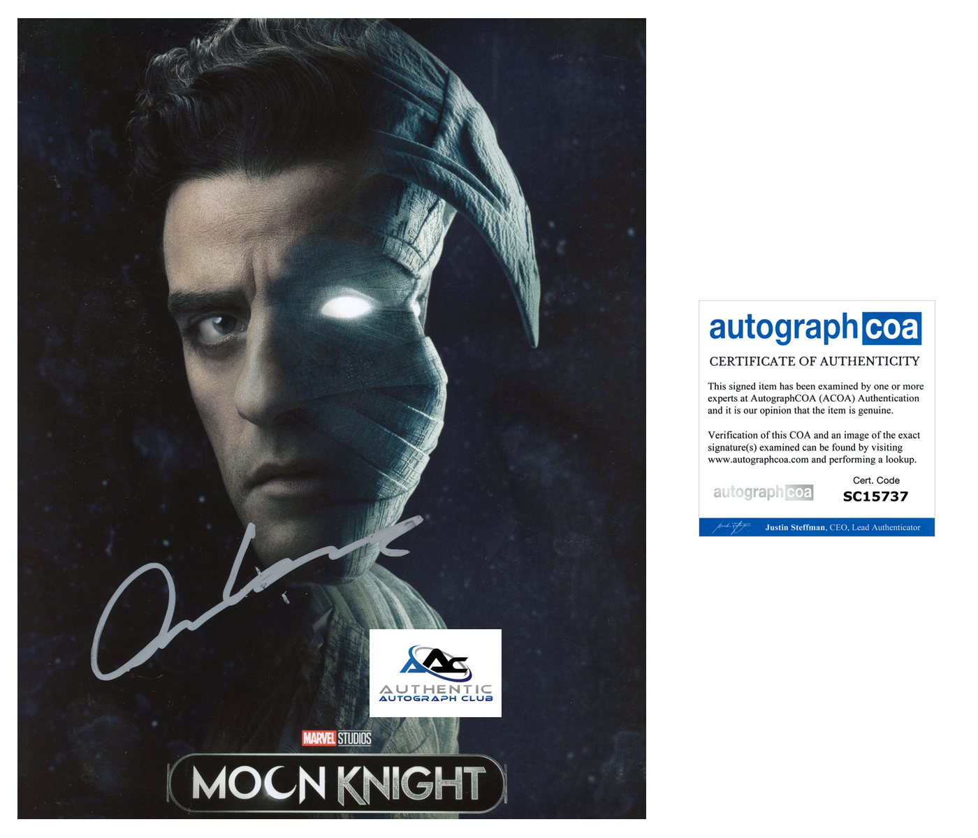 OSCAR ISAAC AUTOGRAPH SIGNED 8X10 PHOTO MOON KNIGHT MARVEL ACOA