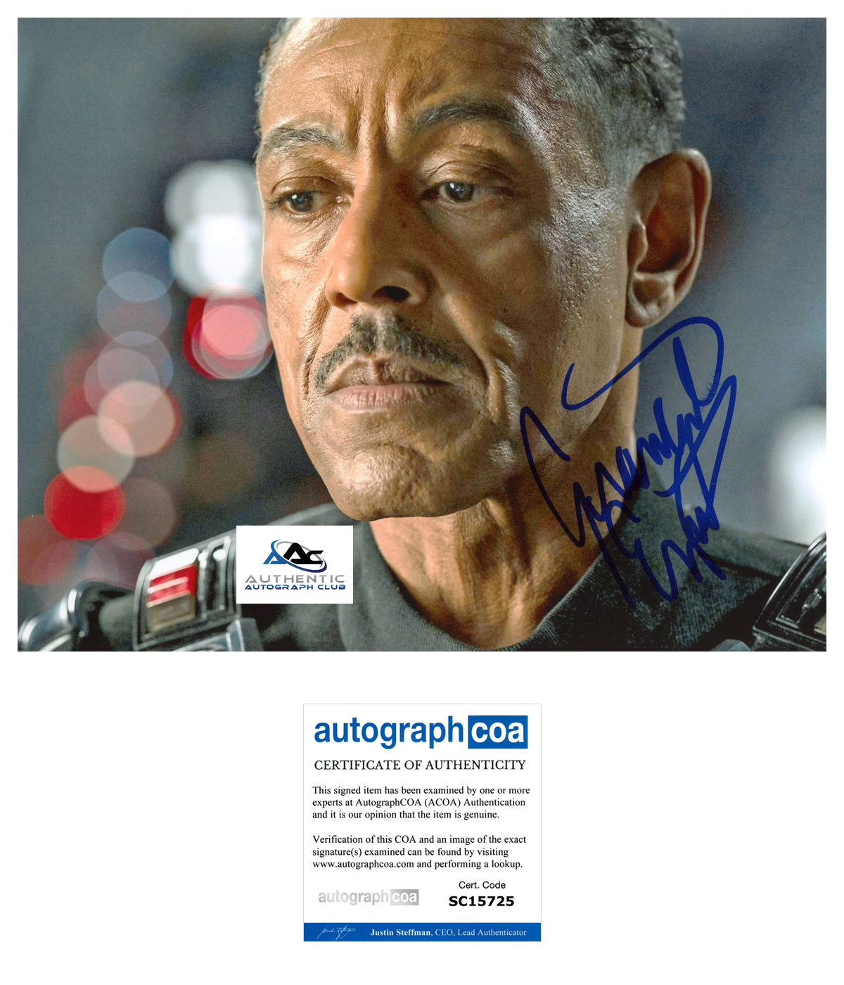 GIANCARLO ESPOSITO AUTOGRAPH SIGNED 8X10 PHOTO STAR WARS THE MANDALORIAN ACOA