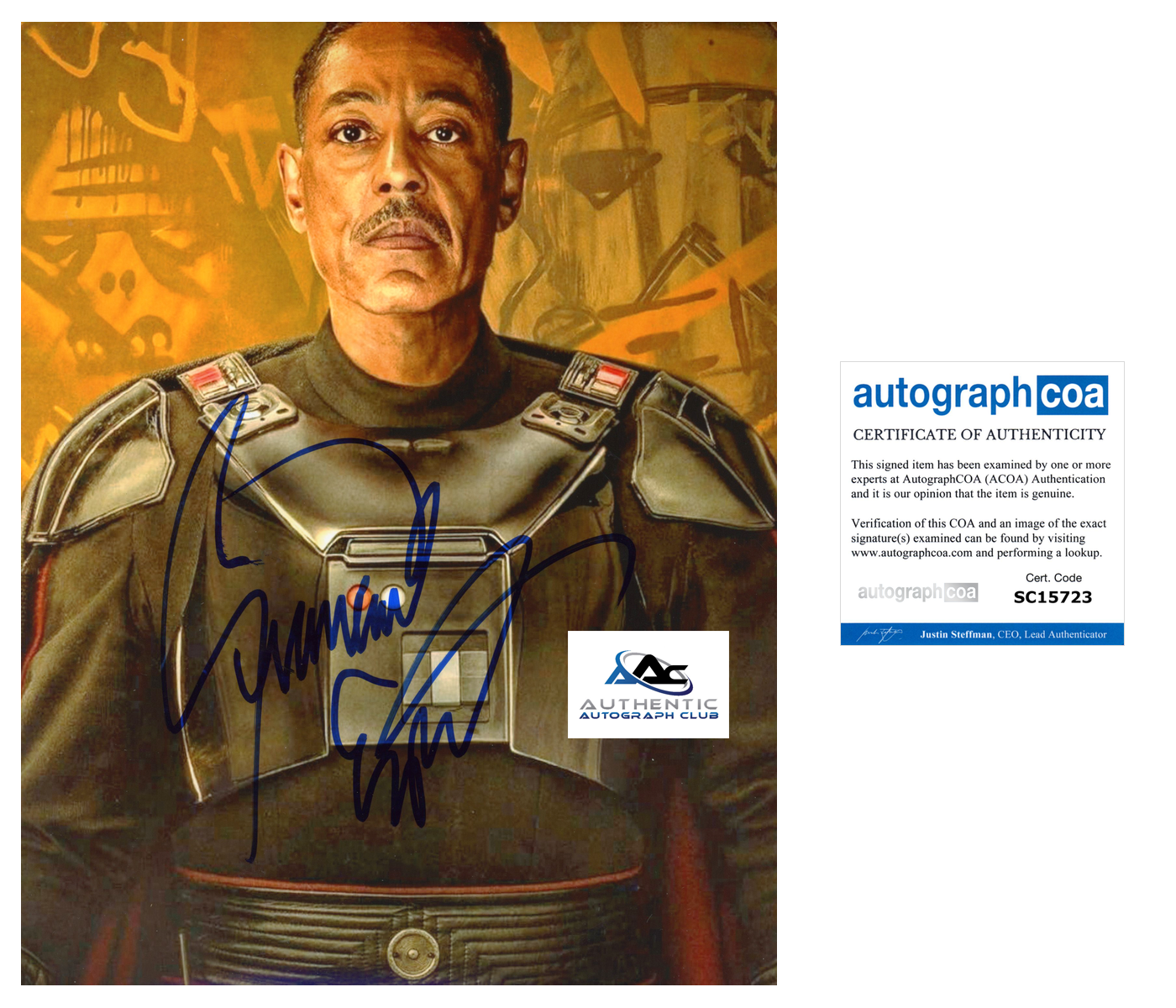 GIANCARLO ESPOSITO AUTOGRAPH SIGNED 8X10 PHOTO STAR WARS THE MANDALORIAN ACOA