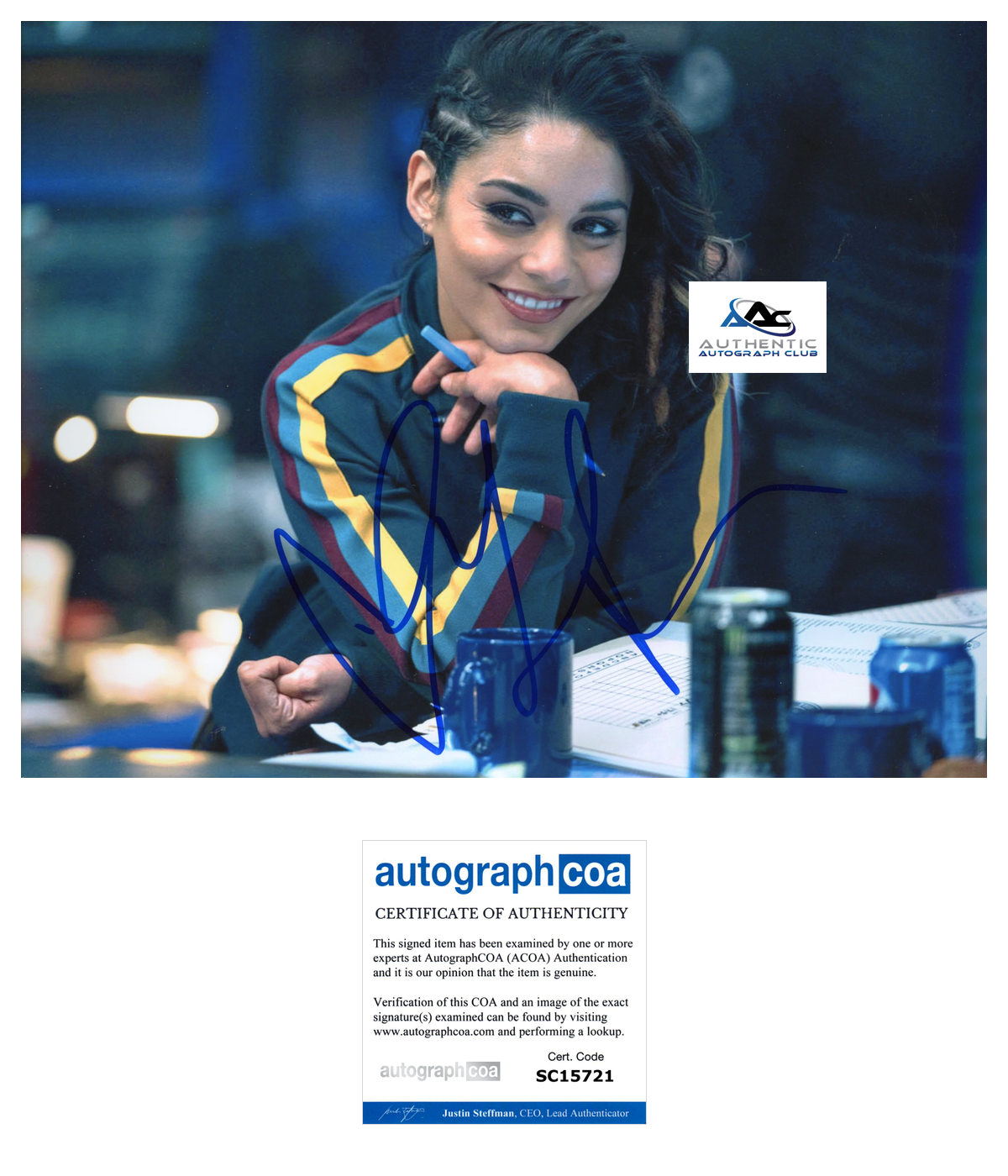 VANESSA HUDGENS AUTOGRAPH SIGNED 8X10 PHOTO HIGH SCHOOL MUSICAL BAD BOYS ACOA