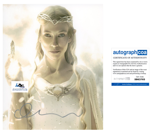 CATE BLANCHETT AUTOGRAPH SIGNED 8X10 PHOTO LORD OF THE RINGS THE HOBBIT ACOA