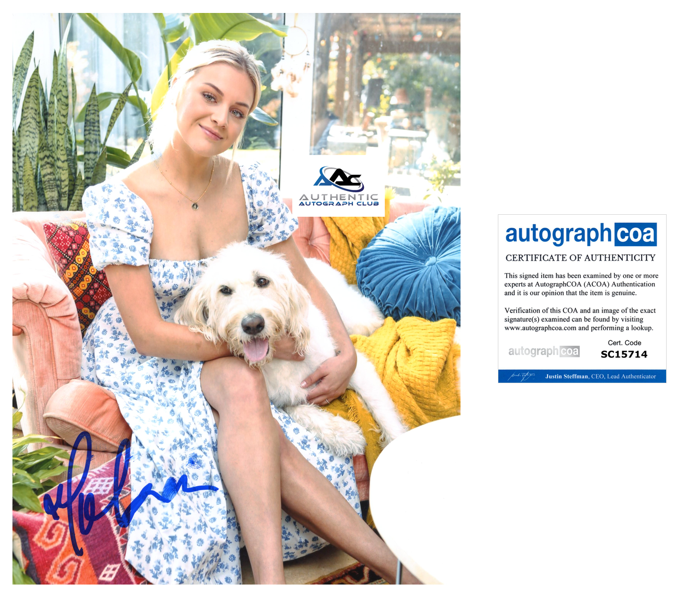 KELSEA BALLERINI AUTOGRAPH SIGNED 8x10 PHOTO COUNTRY MUSIC SINGER STAR ACOA