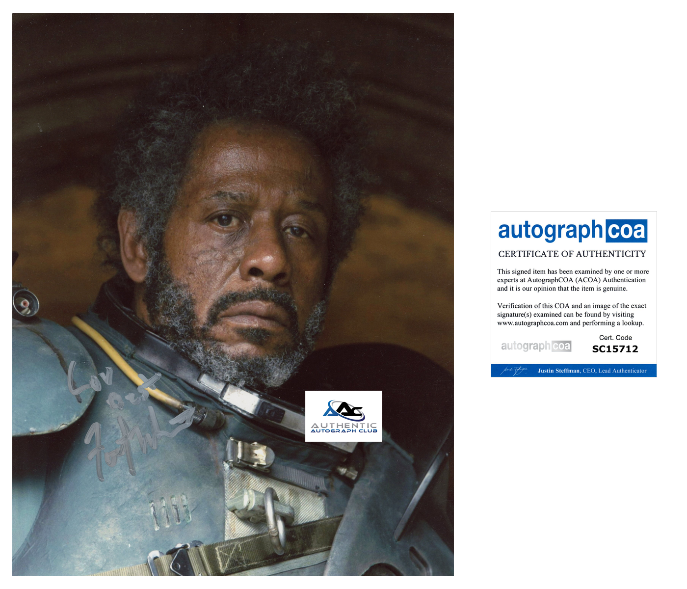 FOREST WHITAKER AUTOGRAPH SIGNED 8x10 PHOTO STAR WARS ACOA