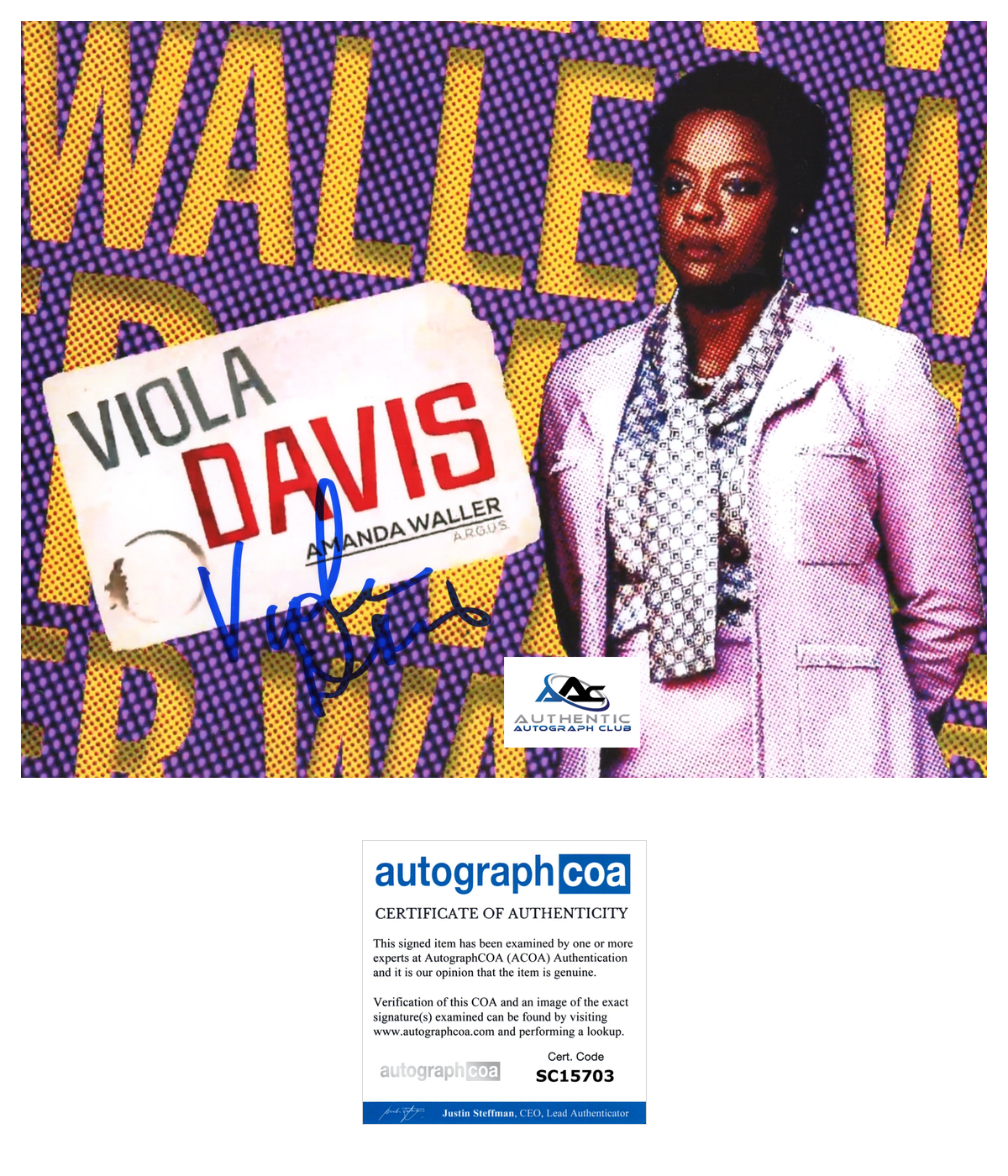 VIOLA DAVIS AUTOGRAPH SIGNED 8X10 PHOTO AMANDA WALLER DC SUICIDE SQUAD OSCAR