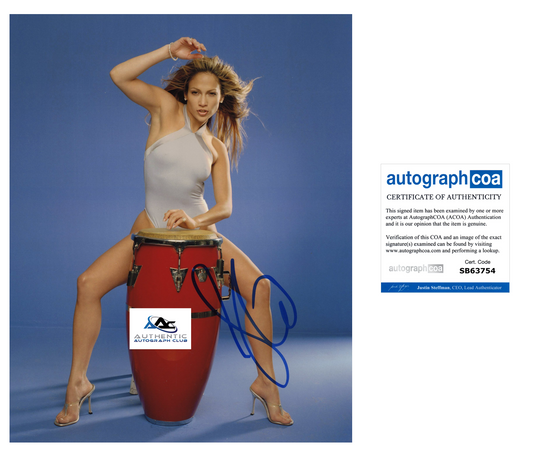 JENNIFER LOPEZ JLO AUTOGRAPH SIGNED 8X10 PHOTO ACOA