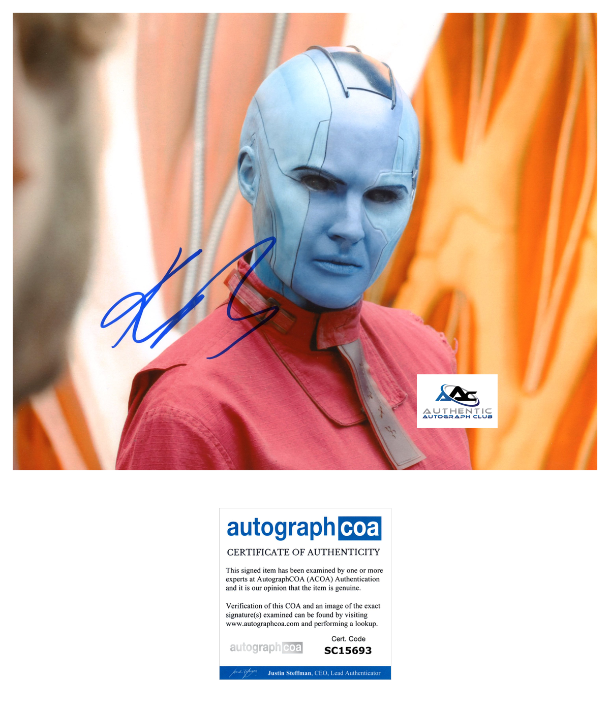 KAREN GILLAN AUTOGRAPH SIGNED 8x10 PHOTO NEBULA GUARDIANS OF THE GALAXY ACOA