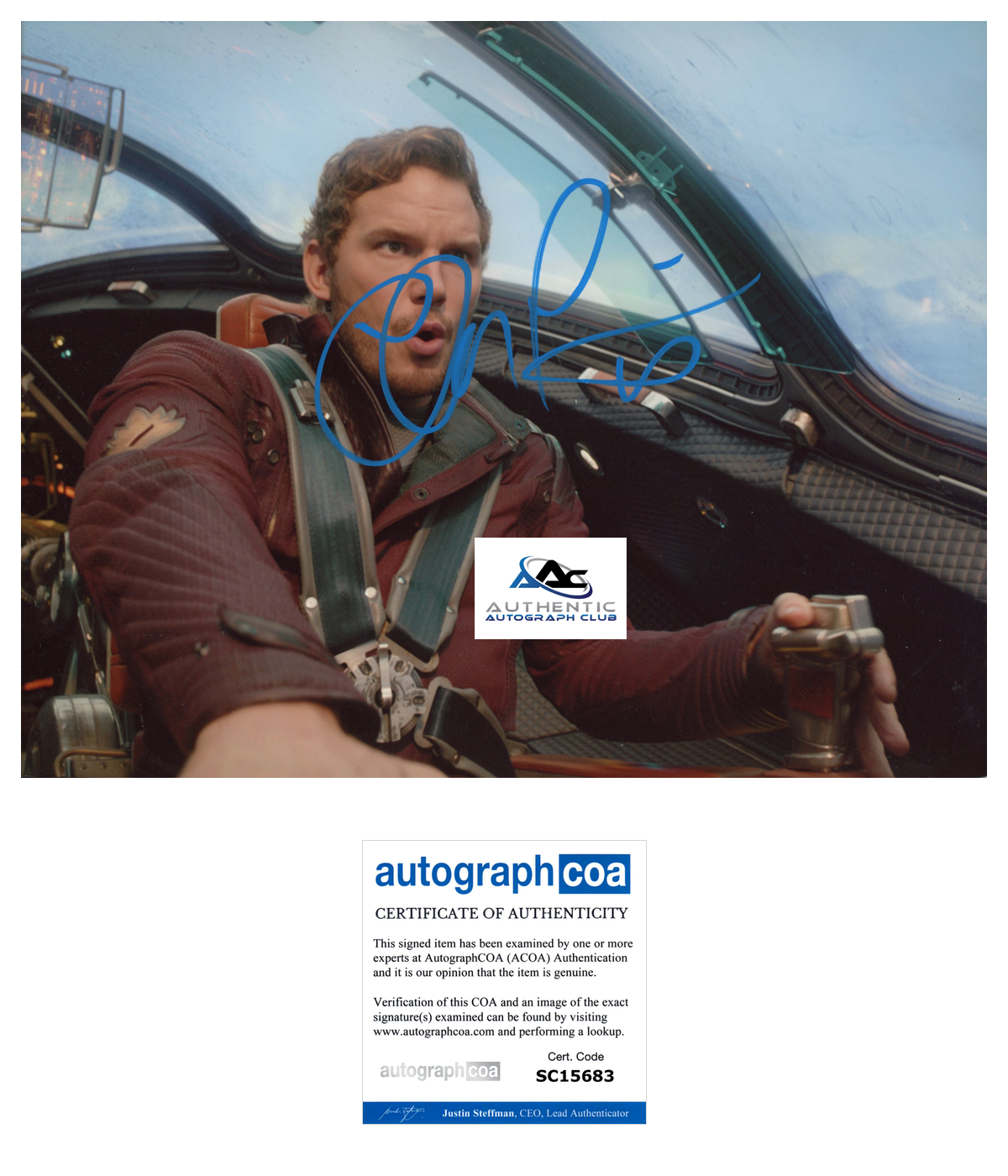 CHRIS PRATT AUTOGRAPH SIGNED 8x10 PHOTO STAR-LORD GUARDIANS OF THE GALAXY GOTG