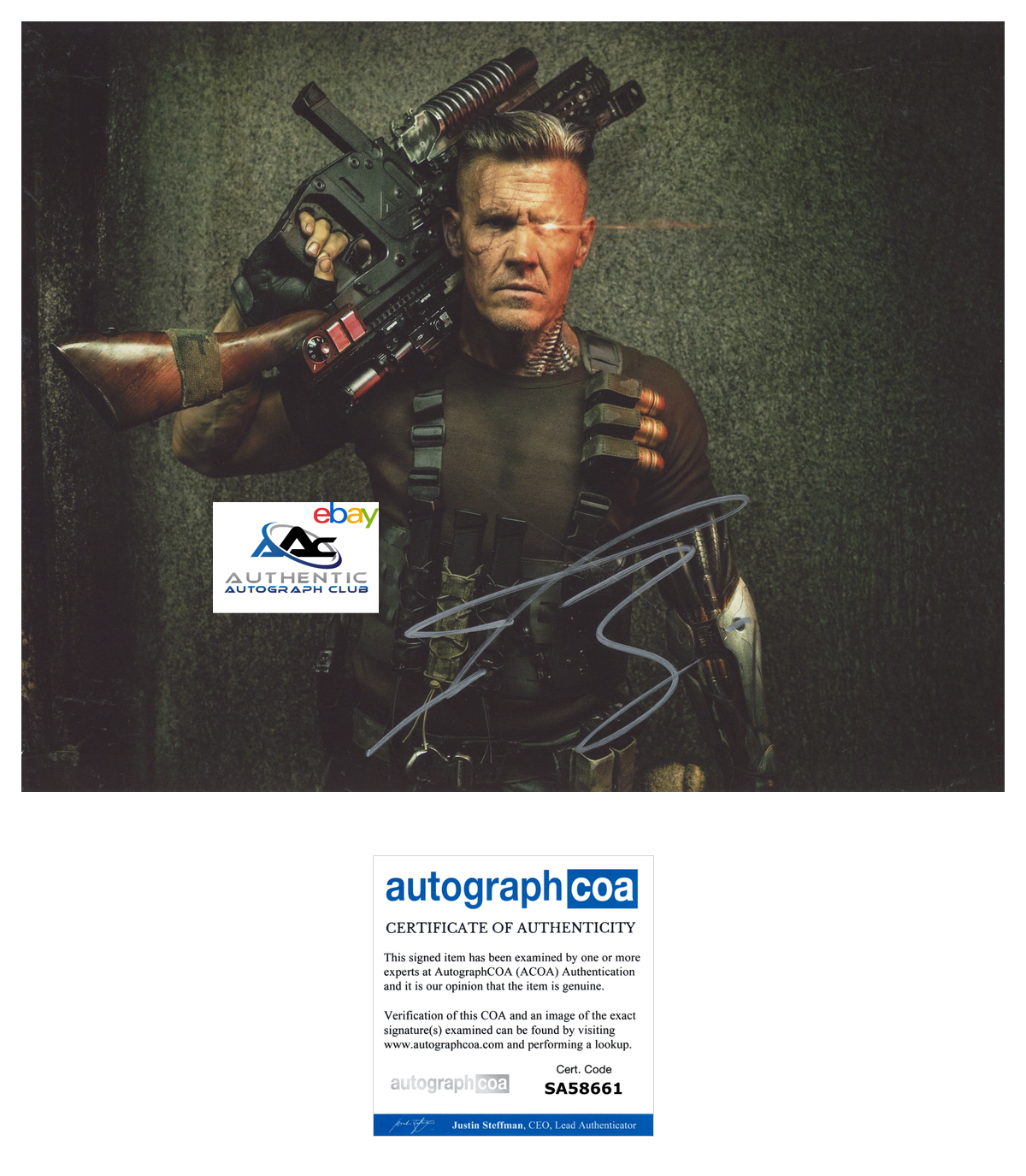 JOSH BROLIN AUTOGRAPH SIGNED 11x14 PHOTO CABLE DEADPOOL 2 ACOA