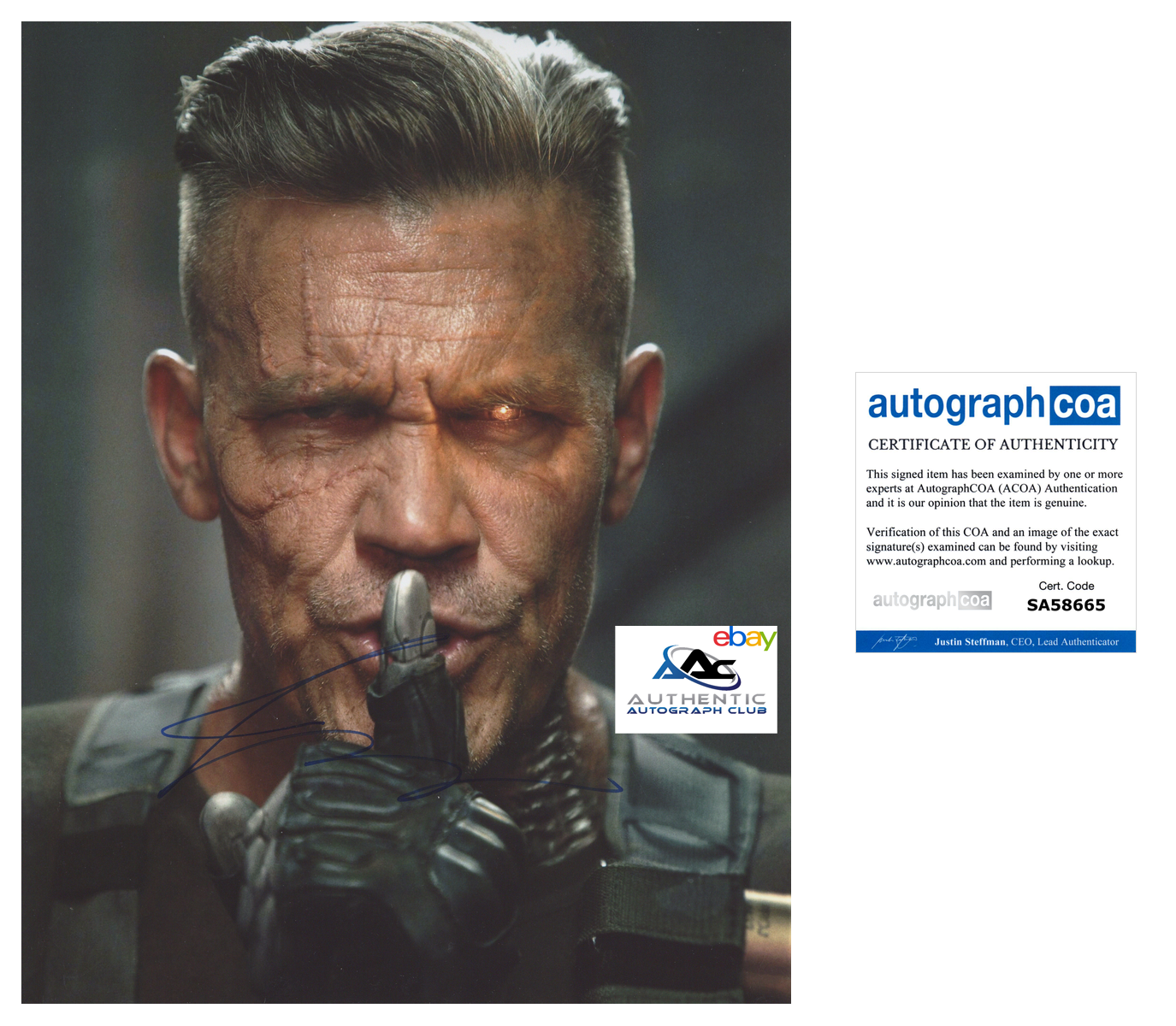 JOSH BROLIN AUTOGRAPH SIGNED 11x14 PHOTO CABLE DEADPOOL 2 ACOA