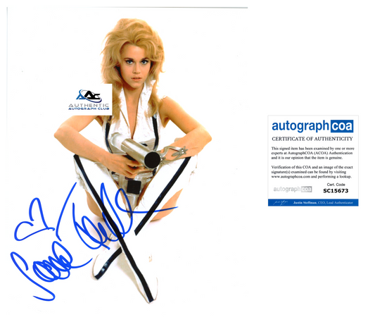 JANE FONDA AUTOGRAPH SIGNED 8X10 PHOTO BARBARELLA ACOA