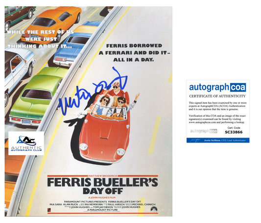 MATTHEW BRODERICK AUTOGRAPH SIGNED FERRIS BUELLER'S DAY OFF 8X10 PHOTO ACOA