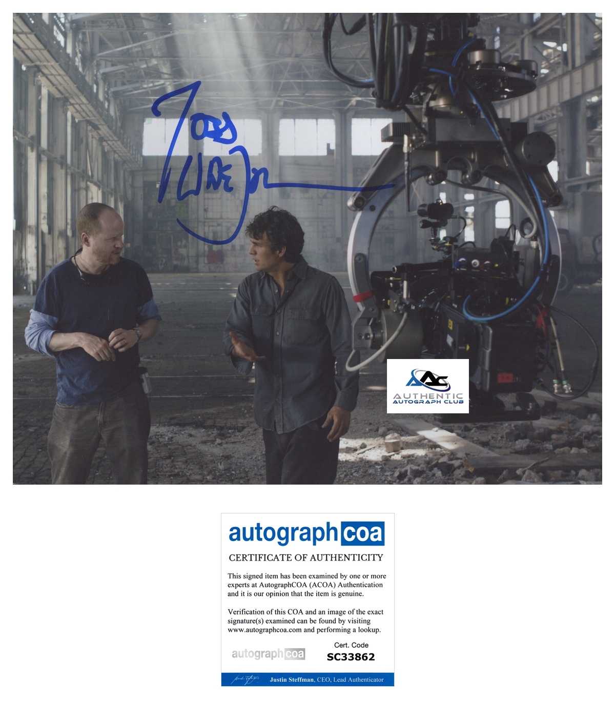 JOSS WHEDON AUTOGRAPH SIGNED 8X10 PHOTO AVENGERS DIRECTOR ACOA