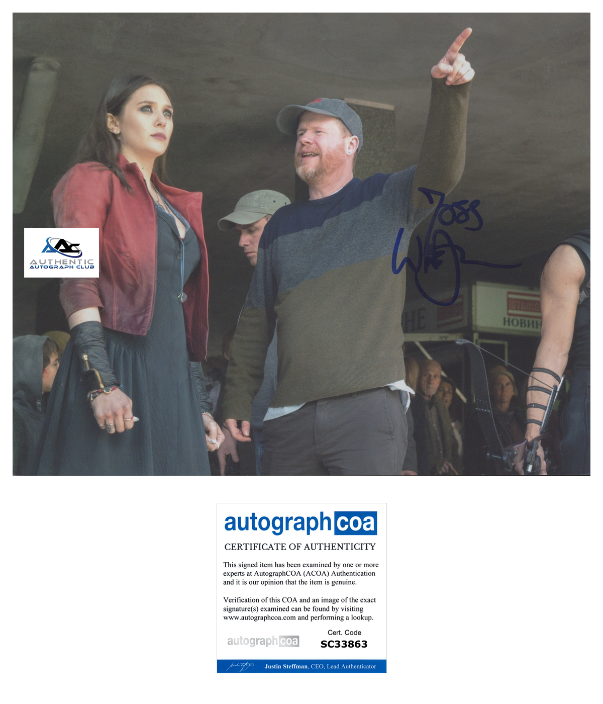 JOSS WHEDON AUTOGRAPH SIGNED 8X10 PHOTO AVENGERS DIRECTOR ACOA