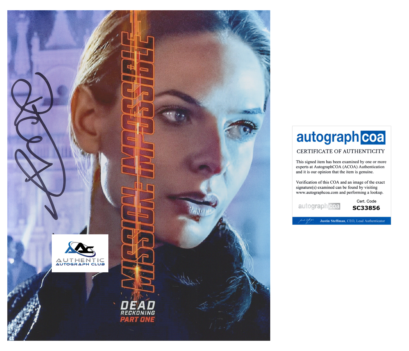 REBECCA FERGUSON AUTOGRAPH SIGNED 8X10 PHOTO  MISSION IMPOSSIBLE 7 ACOA