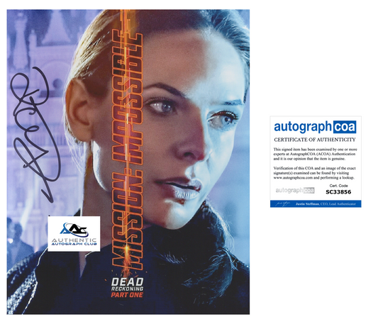 REBECCA FERGUSON AUTOGRAPH SIGNED 8X10 PHOTO  MISSION IMPOSSIBLE 7 ACOA