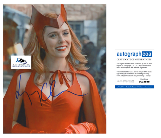 ELIZABETH OLSEN AUTOGRAPH SIGNED 8x10 PHOTO AVENGERS WANDAVISION SCARLET ACOA