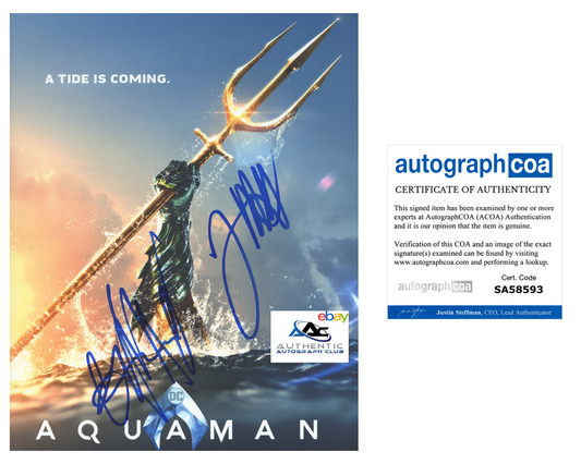 AMBER HEARD AND AQUAMAN DIRECTOR JAMES WAN AUTOGRAPH SIGNED 8X10 PHOTO ACOA