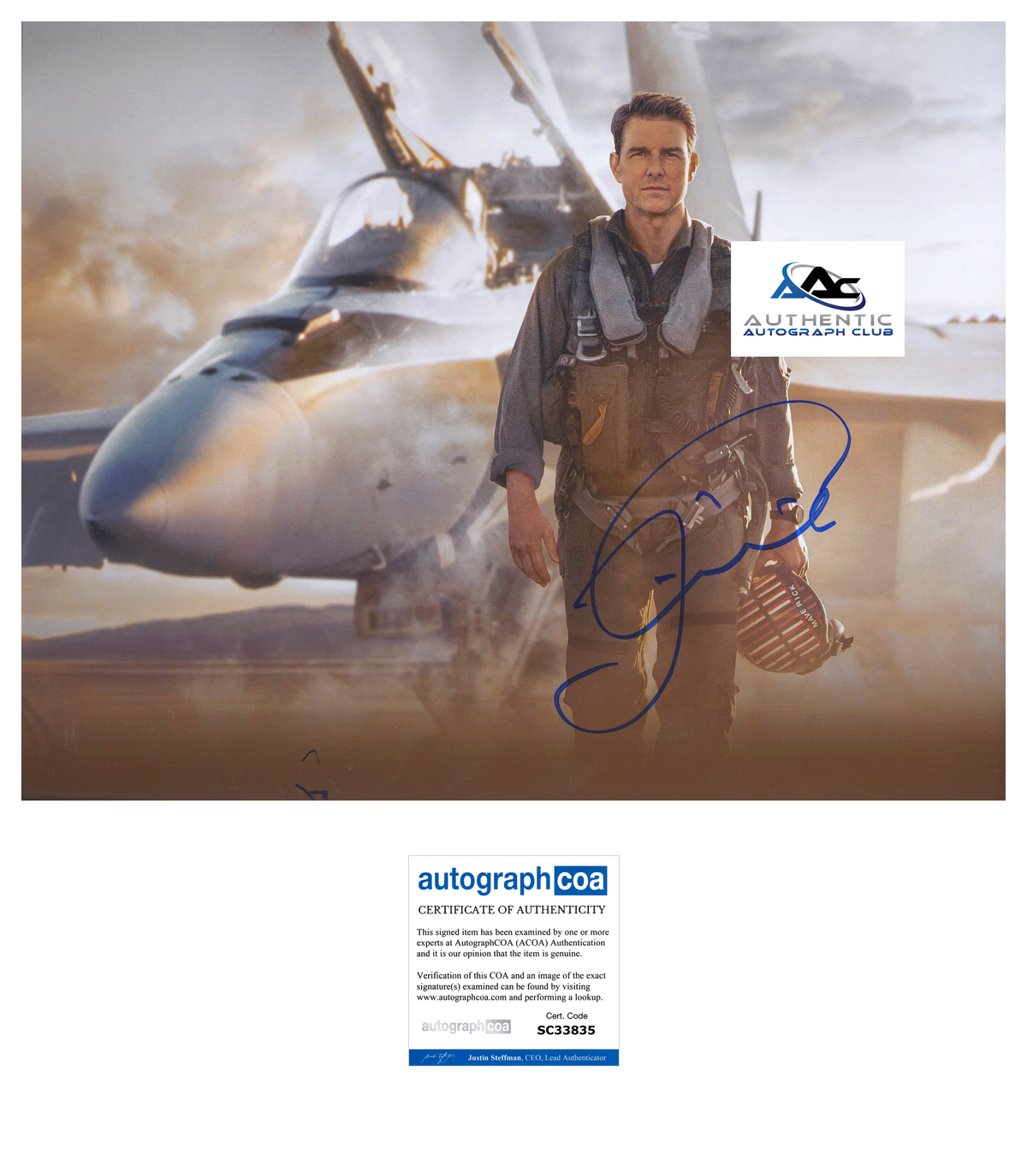 TOM CRUISE AUTOGRAPH SIGNED 11X14 PHOTO MISSION IMPOSSIBLE TOP GUN ACOA