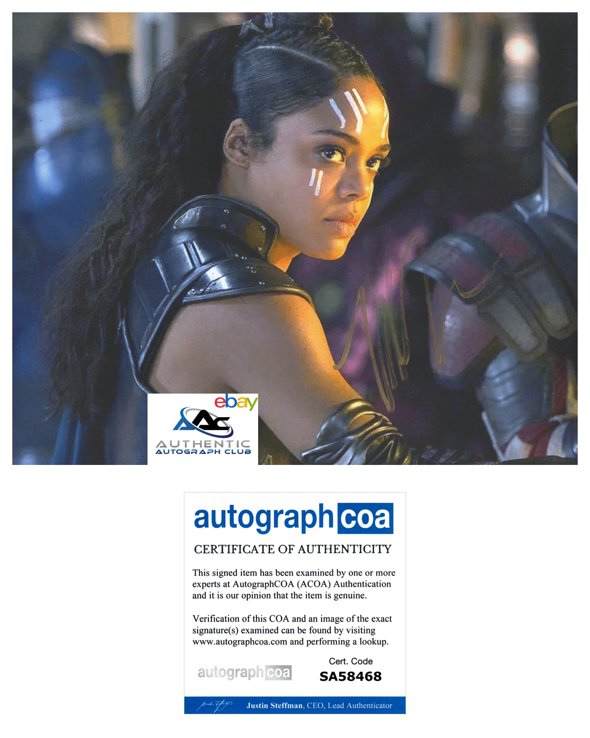 TESSA THOMPSON AUTOGRAPH SIGNED 8X10 PHOTO THOR RAGNAROK VALKYRIE ACOA