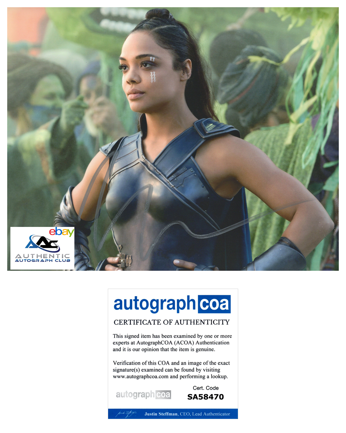 TESSA THOMPSON AUTOGRAPH SIGNED 8X10 PHOTO THOR RAGNAROK VALKYRIE ACOA