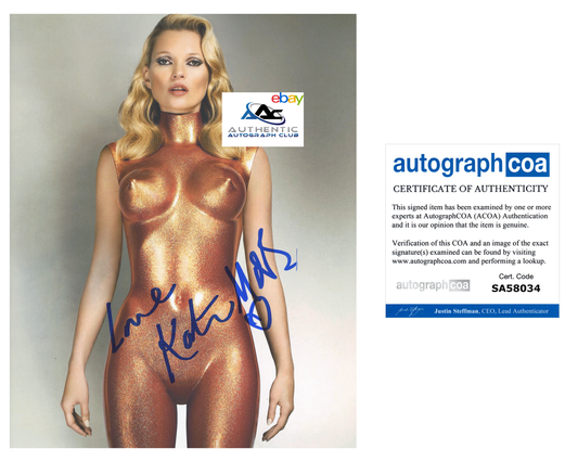 SUPERMODEL KATE MOSS AUTOGRAPH SIGNED 8X10 PHOTO SEXY HOT FULL NAME RARE ACOA