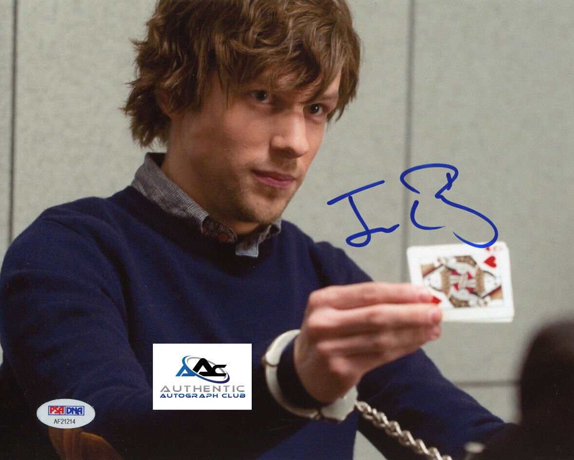 JESSE EISENBERG AUTOGRAPH SIGNED 8x10 PHOTO LEX LUTHOR BATMAN V SUPERMAN PSA/DNA