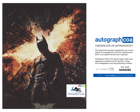 CHRISTIAN BALE AUTOGRAPH SIGNED 8x10 PHOTO BATMAN DARK KNIGHT RISES ACOA