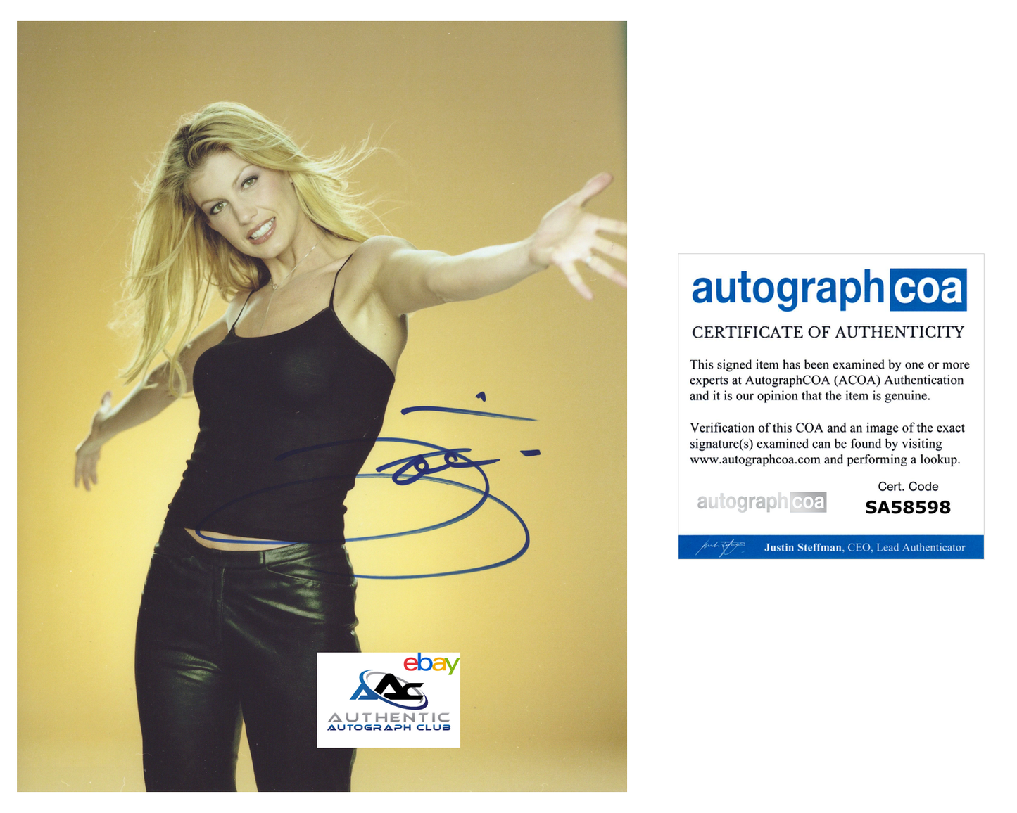 FAITH HILL AUTOGRAPH SIGNED 8x10 PHOTO MUSICIAN COUNTRY SINGER ACOA