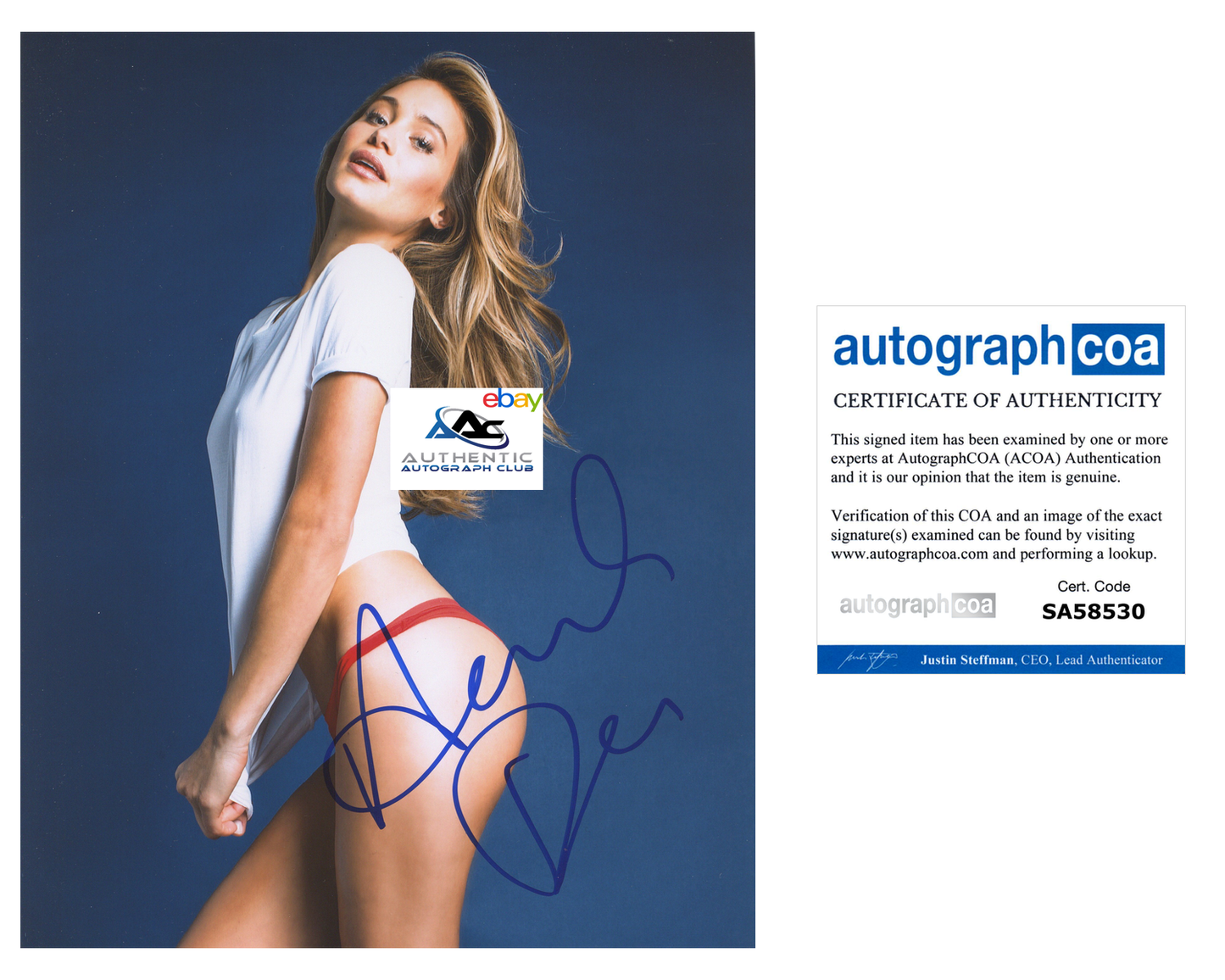 Hannah Davis autograph 8x10 photo Sports Illustrated ACOA