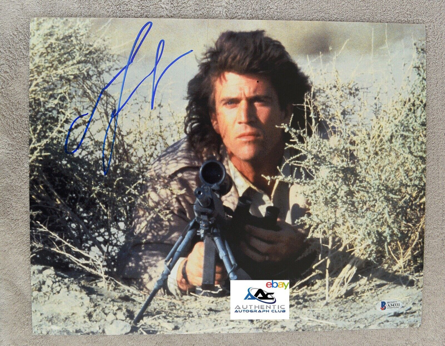 MEL GIBSON AUTOGRAPH SIGNED 11x14 PHOTO LETHAL WEAPON BECKETT BAS LETTER