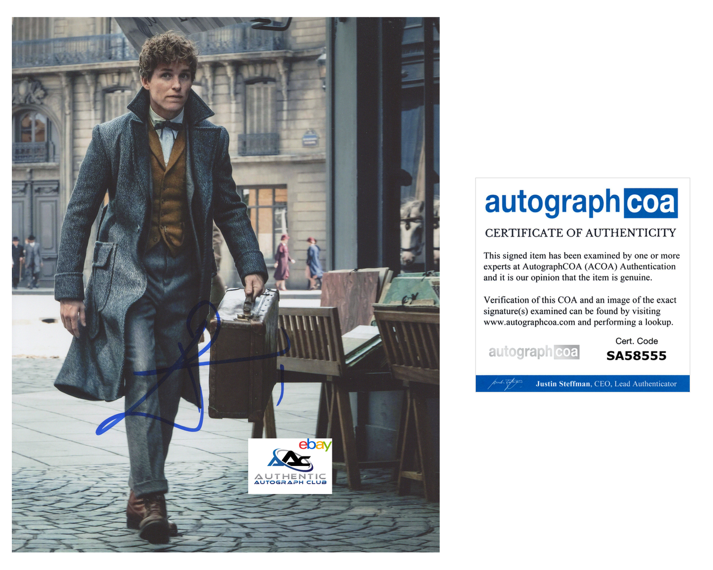 EDDIE REDMAYNE AUTOGRAPH SIGNED 8x10 PHOTO NEWT SCAMANDER FANTASTIC BEASTS ACOA