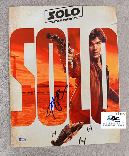 ALDEN EHRENREICH AUTOGRAPH SIGNED 11x14 PHOTO STAR WARS HANS SOLO BECKET BAS