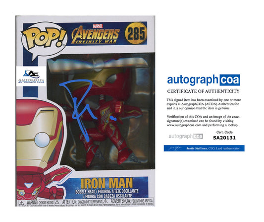 ROBERT DOWNEY JR AUTOGRAPH SIGNED MARVEL AVENGERS IRON MAN FUNKO POP 285 ACOA