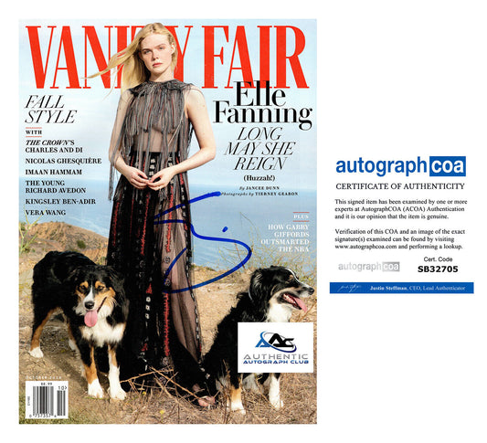 ELLE FANNING AUTOGRAPH SIGNED VANITY FAIR MAGAZINE ACOA