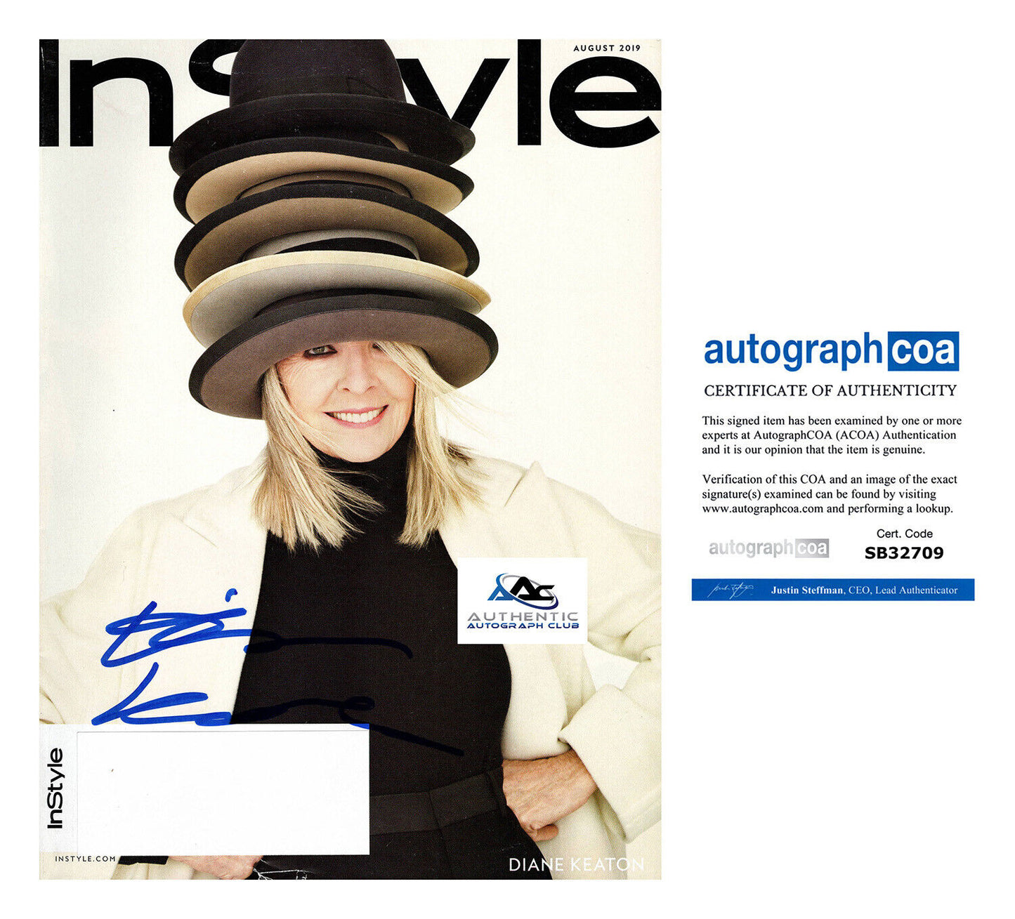 DIANE KEATON AUTOGRAPH SIGNED INSTYLE MAGAZINE ACOA