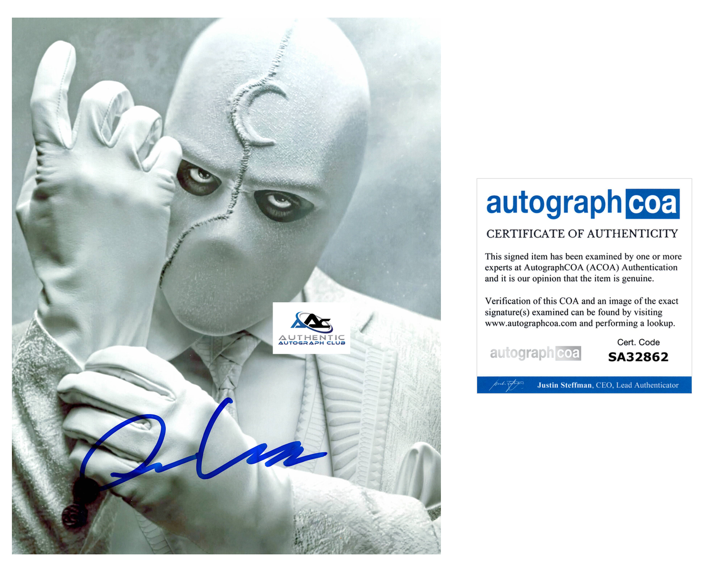 OSCAR ISAAC AUTOGRAPH SIGNED 8X10 PHOTO MOON KNIGHT MARVEL ACOA