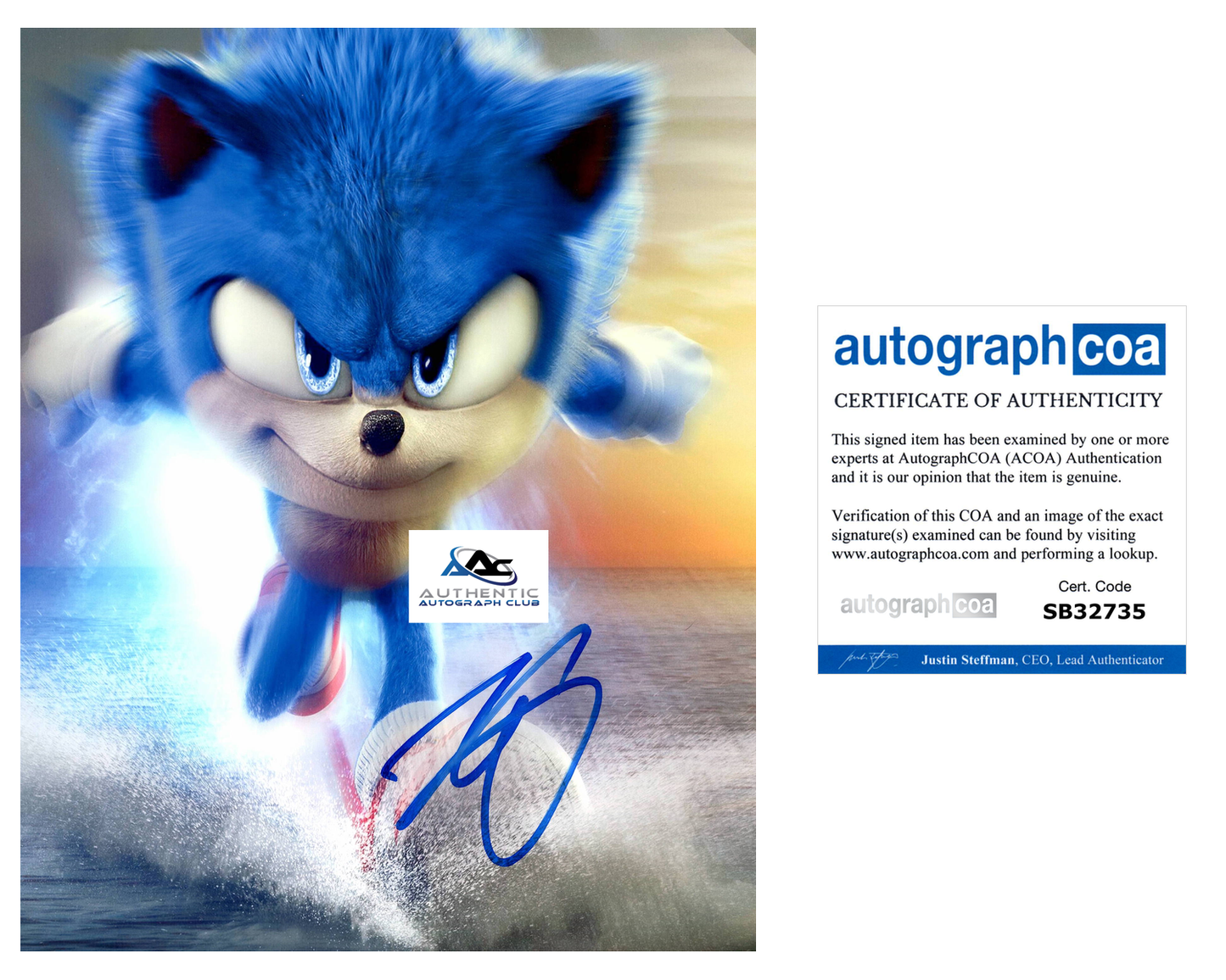 BEN SCHWARTZ AUTOGRAPH SIGNED 8x10 PHOTO SONIC THE HEDGEHOG ACOA