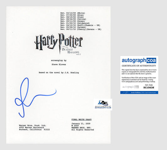 RUPERT GRINT AUTOGRAPH SIGNED HARRY POTTER DEATHLY HALLOWS FULL SCRIPT ACOA