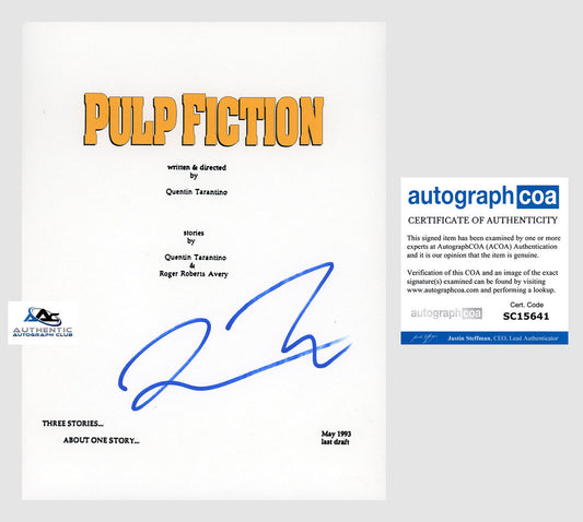 QUENTIN TARANTINO AUTOGRAPH SIGNED PULP FICTION SCRIPT ACOA