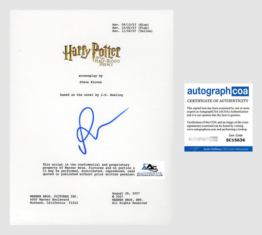 RUPERT GRINT AUTOGRAPH SIGNED HARRY POTTER HALF BLOOD PRINCE FULL SCRIPT ACOA