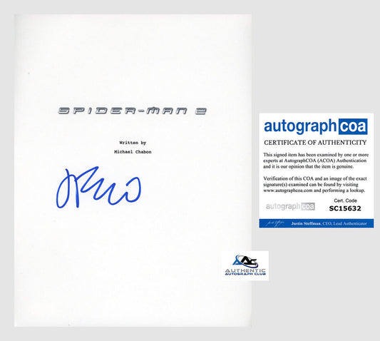 JAMES FRANCO AUTOGRAPH SIGNED SPIDER-MAN 2 SCRIPT MARVEL ACOA