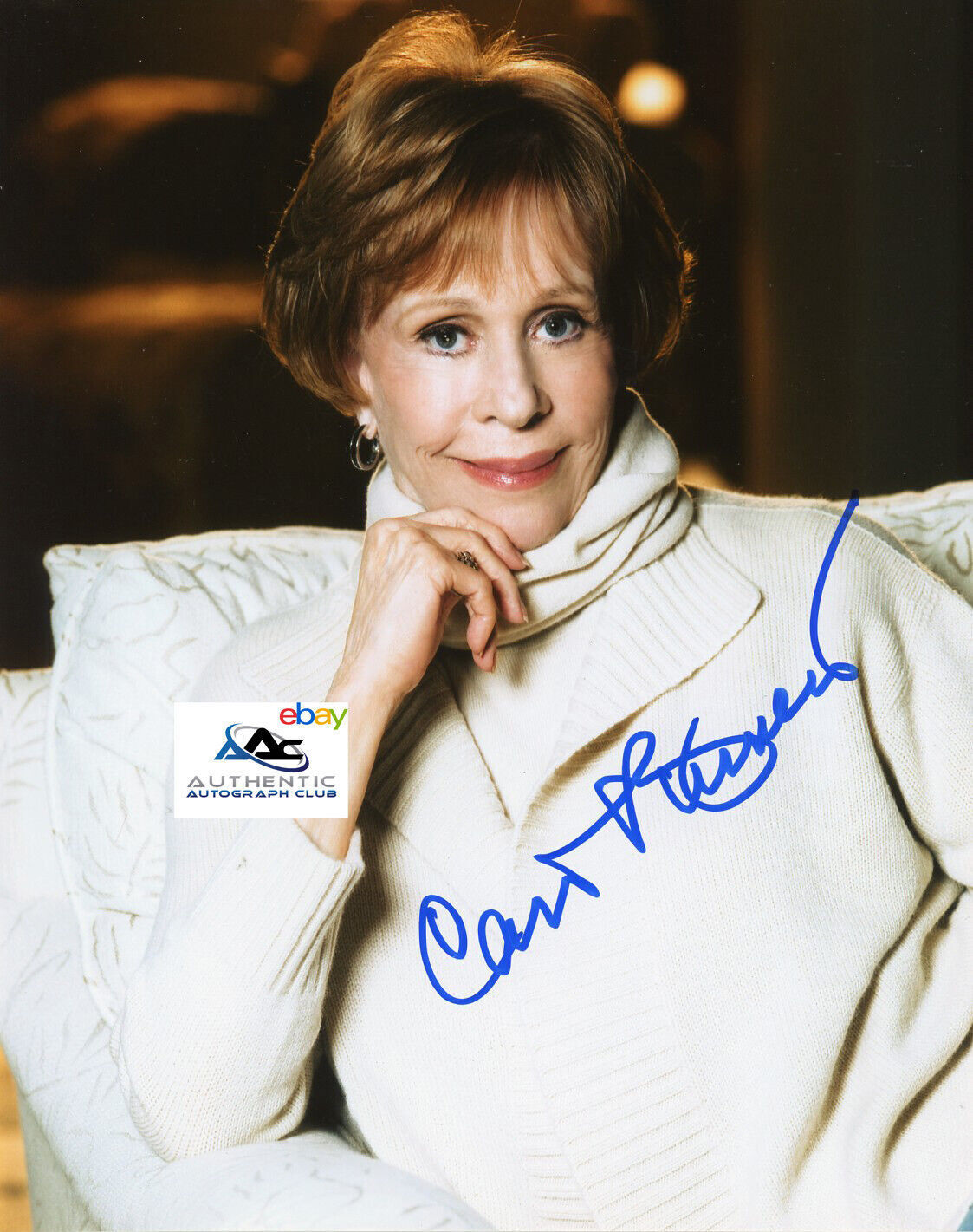 CAROL BURNETT AUTOGRAPH SIGNED 8x10 PHOTO CAROL BURNETT SHOW COA