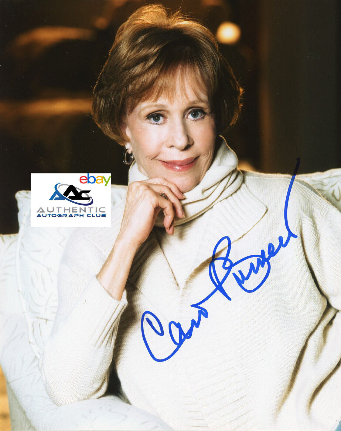 CAROL BURNETT AUTOGRAPH SIGNED 8x10 PHOTO CAROL BURNETT SHOW COA