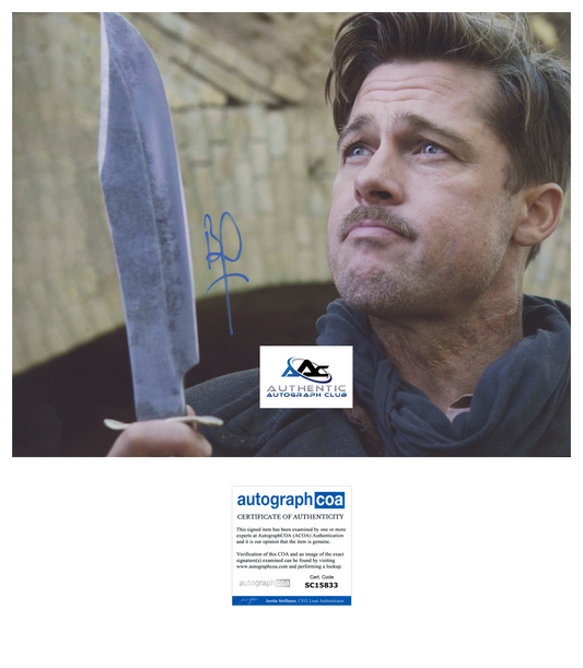 BRAD PITT AUTOGRAPH SIGNED 11X14 PHOTO INGLOURIOUS BASTERDS ACOA